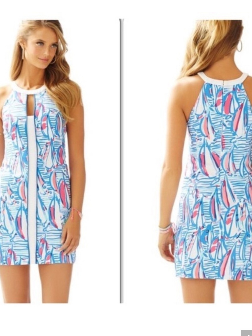 Lilly Pulitzer "Red Right Return" pearl shift dress